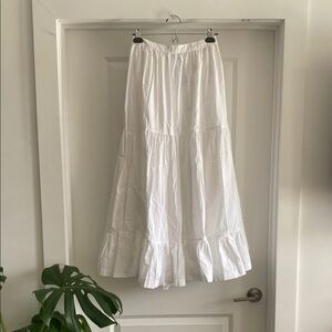 Abercrombie White Tiered Maxi Skirt